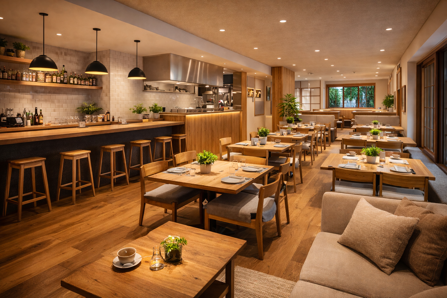 店舗リフォーム後の明るい店内空間イメージ